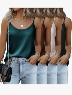 4pk. Satin Cami Tank Tops